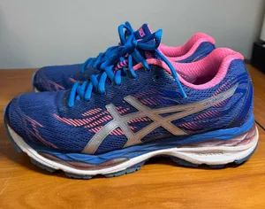 Asics‎ Gel Ziruss Women’s Running Shoes Blue Pink Comfort Athletic Size 9 T7J6N thumbnail 1