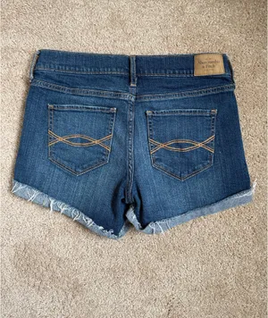 Abercrombie & Fitch Blue Distressed Low Mid Rise Denim Shorts. Size 2/26 thumbnail 4