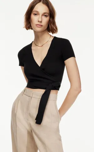 Aritzia Wilfred All Tied Up Sweater Black Size Small thumbnail 1