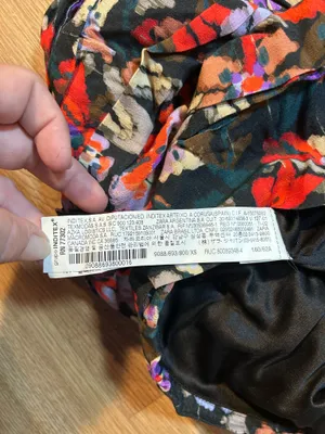Zara XS Black Multicolor Floral Ruffle Knot Draped High-Waist Mini Skirt thumbnail 5