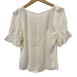 Reformation Delevan Ruffle Sleeve Top Size 10 thumbnail 2