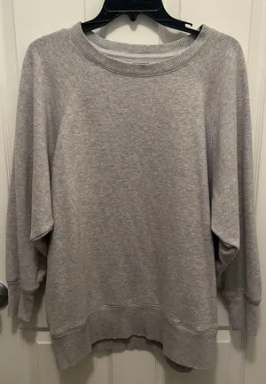 Aerie Gray Crew Neck Sweatshirt thumbnail 1