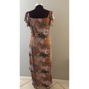 Riley & James Babydoll Dress Size XL Brown Floral Forest Fairy Ruffle Whimsigoth thumbnail 3