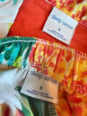Sleep Sense Ivory Tropical Pineapple Print Pajama Set Shirt Pants Small Women's thumbnail 5