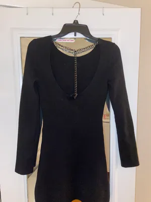 Black Long Sleeve Mini Dress thumbnail 2