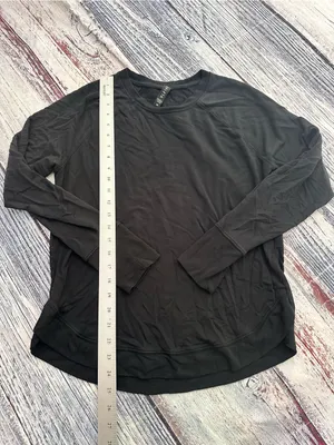 Athleta Mindset Modal Sweatshirt Black Long Sleeve Pullover Women’s thumbnail 9
