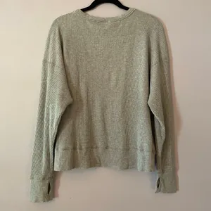 Offline by Aerie Gray Thermal Waffle Knit Long Sleeve Loungewear Women's size XS thumbnail 6