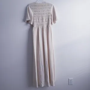 Anthropologie Roolee Ruched Bust V-Neckline Mock Wrap Midi Dress thumbnail 7