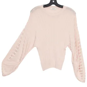 Club Monaco Top Dolman Sleeve Cottage Romantic Statement Y2K Ribbed Pink Medium thumbnail 7