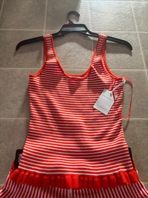 Free Assembly stripped Skirt Set M Orange Size M thumbnail 6