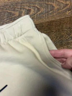 Nike Standard Fit Mid Rise Double Swoosh Sweatpants Womens Medium Tan DR6197-206 thumbnail 5