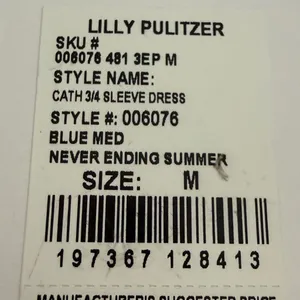 Lilly Pulitzer Cath 3/4 Sleeve Dress M NWT Never Ending Summer 100% cotton thumbnail 7