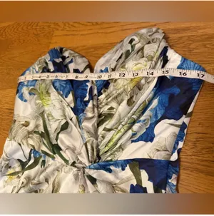 Luxxel NWT Strapless Blue Floral Maxi Dress size L thumbnail 7