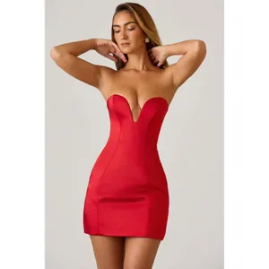 Oh Polly Baila Structured Tulip Mini DressNWT Size‎ US 4 (UK 10) Scarlet Red thumbnail 3