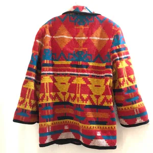 VTG Vintage 90s Jofeld Southwestern Aztec Tribal Equestrian Western Navajo Coat jacket unique pattern and buttons-Size L thumbnail 2