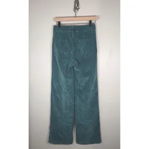 Faherty Stretch Cord Wide Leg Pants 27 Teal Green Organic Cotton Corduroy thumbnail 3