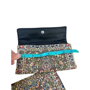 Tapestry pattered trifold wallet with matching checkbook cover thumbnail 8