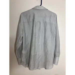 H&M Button Down Shirt Women Medium Blue Excellent Long Sleeve Satin Blouse thumbnail 4