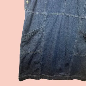 Country Store Jumper Dress Cottagecore Women 1X Blue Denim Button Pockets thumbnail 8