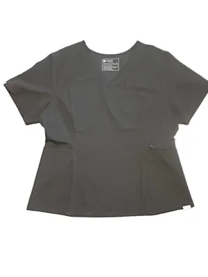 FIGS Women's black Amapa Scrub Top Style #W21SW1008 V-neck side zip pocket XXL thumbnail 2