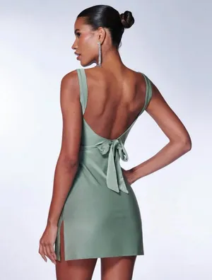 SheIn Tie Backless Split Hem Dress thumbnail 3