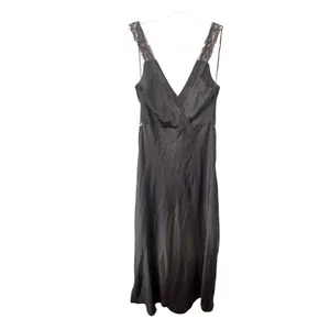 THE DROP‎ Valentina Lace Trimmed Slip Maxi Dress Black NWT Small thumbnail 3