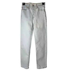 Levi's Wedgie Straight Jeans Women 25 Blue Light Wash Denim Button Fly Outdoor thumbnail 2