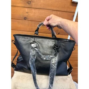 No Brand Black/Grained/Tote/satchel/shoulder bag NWOT thumbnail 2