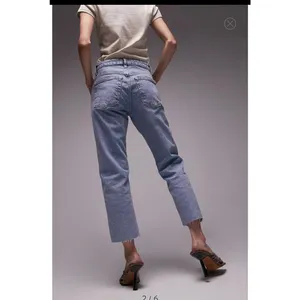 Topshop High Waist Crop Raw Hem Straight Leg Jeans 28 thumbnail 2