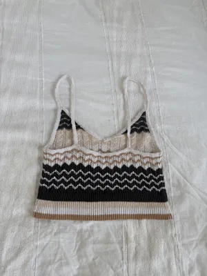 American Eagle Crochet Knit Cropped Tank Top thumbnail 3