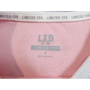 Limited Too Virgo Crop Top Baby Tee NWT Small Pink Zodiac Rhinestone Ringer thumbnail 3