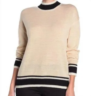 Lovers + Friends Cream and Black Crewneck Pullover Sweater thumbnail 1