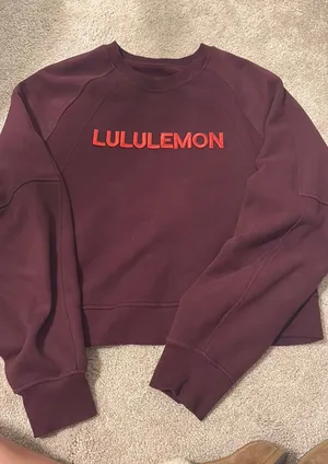 Lululemon maroon cropped sweatshirt thumbnail 1