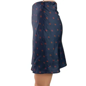 Urban Outfitters Navy Blue High Waisted Flare Pencil Mini Slip Skirt Size XS thumbnail 2
