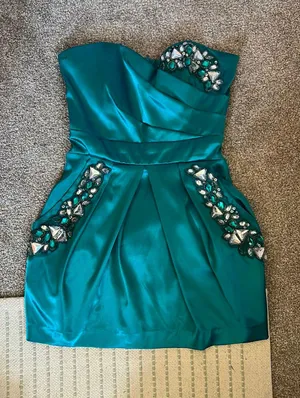 B. Darlin Short Turquoise Homecoming Dress thumbnail 2