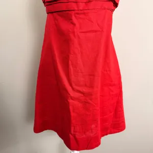 Abercrombie Fitch Red Linen Mini Dress Tiered Pleated Bodice Size Large thumbnail 7
