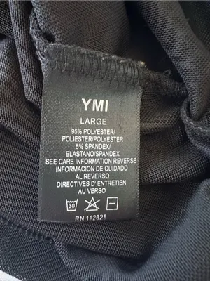 YMI Black Long-Sleeve Mesh Top thumbnail 6