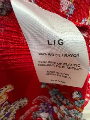 Bila Red Floral Boho Maxi Dress Hankerchief Hem Cottagecore Festival Flowy L thumbnail 11