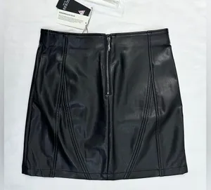 NWT GUESS Zue Pu Leather Mini Skirt - Black - S thumbnail 6