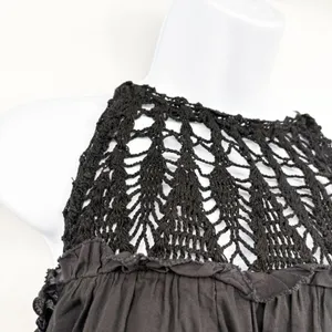 Cleobella Womens Gia Black Crochet Organic Cotton Boho Beachy Mini Dress Size S thumbnail 3