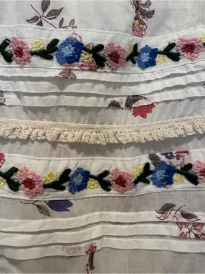 Free People White The Way Back Floral Print Maxi Top /Dress Cotton Embroidery XS thumbnail 7