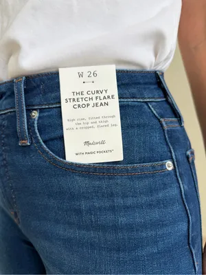 NWT Madewell Curvy Stretch Flare Crop Jeans Size 26 thumbnail 4
