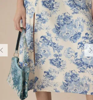 RIHOAS The Blue Round Neck Cap Sleeve Floral Midi Dress thumbnail 6