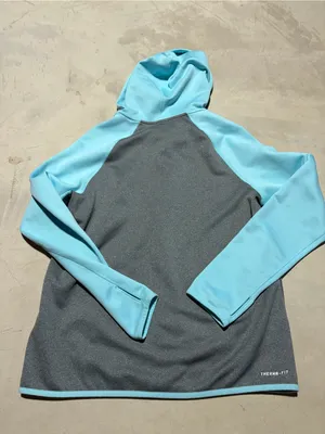 Nike Light Blue and Gray Zip-Up Hoodie therma-fit medium thumbnail 9