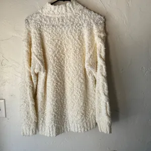 Joan Harper Cream Cable Knit Mock Neck Sweater‎ Pullover Medium Popcorn White thumbnail 7