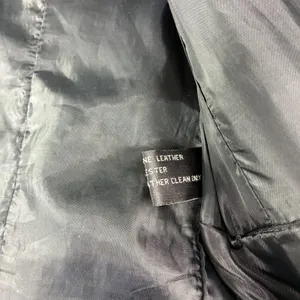 R&O by Reilly Olmes Leather Jacket Womens Large Black‎ Zip Up Minimalist Y2K 90s thumbnail 12