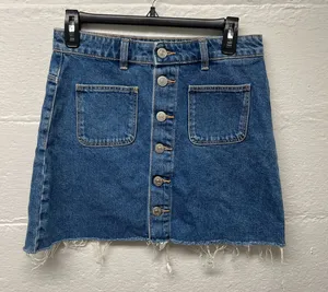 Zara Button-Front Blue Denim Mini Skirt thumbnail 1