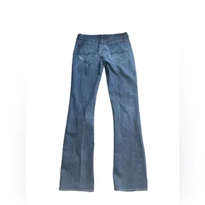 Vintage 7 for all mankind, distressed boot, cut denim Jeans 30 x 32 lowrise thumbnail 2