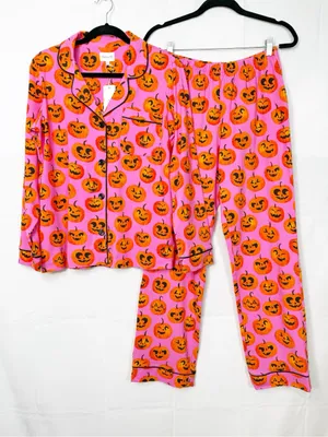 BedHead PJs Jolly Jack-O-Lantern Long Sleeve Classic Stretch Jersey Pajama Set thumbnail 3