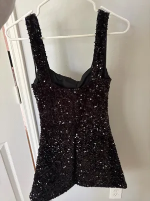 Princess Polly Miss Me Mini Sequin Dress Black 4 thumbnail 6